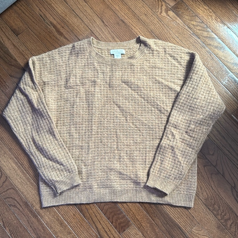 Rachel Zoe 2-Ply 100% Cashmere Basketweave Crewneck Sweater